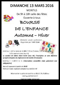 Bourse à l'enfance printemps-été de Montils