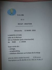 Salon de la récup création de Saintes