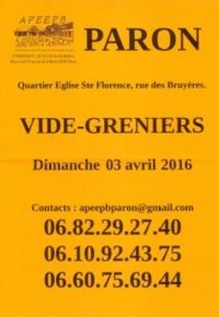 Vide-greniers de l'apeepb de Paron