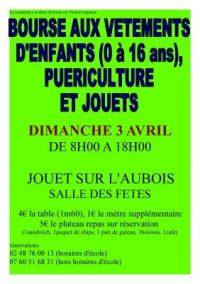 Bourse aux vêtements, jouets et puériculture de Jouet sur l'Aubois