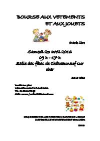 Bourse aux vêtements et jouets de Châteauneuf sur Cher