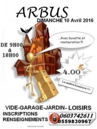 Vide-garage, loisirs, jardin d'Arbus