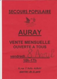 Grande vente mensuelle du secours populaire d'Auray