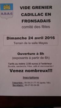 Videgrenier brocante de Cadillac en Fronsadais