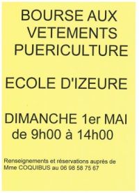 Bourse aux vêtements, jouets et puériculture de l'école d'Izeure