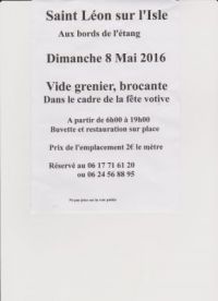 Vide-grenier, brocante, marché aux puces Saint Leon sur L'Isle