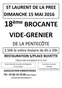 Brocante de SAINT LAURENT DE LA PREE