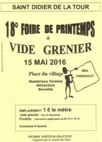 Foire + Vide Grenier Saint Didier De La Tour