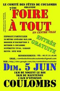 Septième foire à tout du comité des fêtes de Coulombs