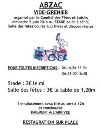 Vide-grenier et Bourse aux Livres et Disques Vinyls