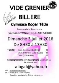 Vide Genier de la Section gym Artistique de l'a l b Billère