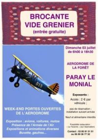 Portes Ouvertes aérodrome Brocante Vide-grenier Paray Le Monial