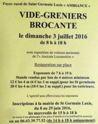 Brocante Vide-greniers Saint Germain Laxis