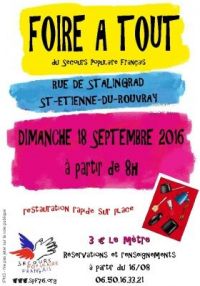 Foire à Tout du Secours Populaire Français Saint Etienne Du Rouvray