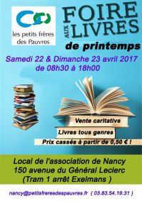 Foire aux livres de printemps des Petits Frères des Pauvres