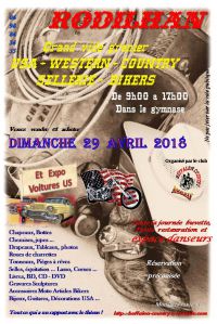 3ème VIDE GRENIERS SPECIAL COUNTRY, WESTERN, USA,  BIKERS,  SELLERIE