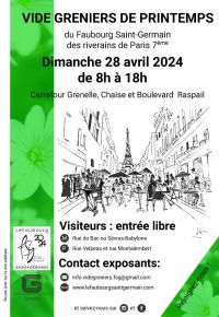 Vide-greniers de printemps au Faubourg Saint-Germain des riverains de Paris 7e