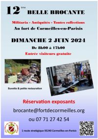 12 éme Belle Brocante dans le Fort de Cormeilles en Parisis