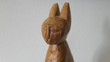 Sculpture bois Chat Egyptien