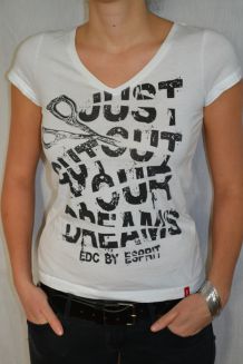 Tshirt graphique blanc &amp; noir EDC by Esprit