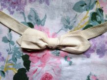 Noeud papillon coton blanc vintage