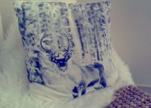 Coussin cerf blanc