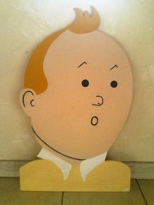 Silhouette Tintin découpée Bois et peinte
