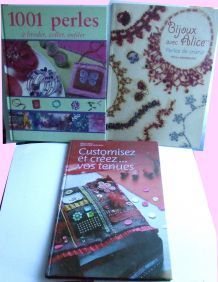 Lot de 3 beaux livres Loisirs créatifs sur les perles et la customisation
