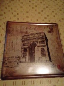 Plaque en métal Vinatge : Paris - Arc de Triomphe