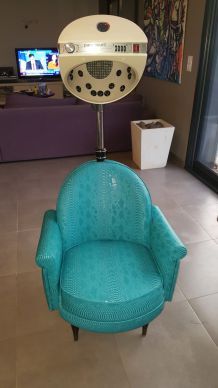 Fauteuil coiffeuse sixties avec casque chauffant