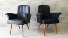 Paire de fauteuils scandinaves noir