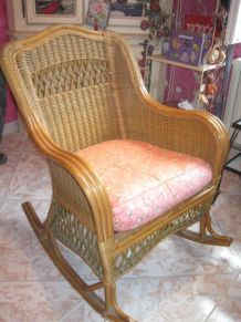 Fauteuil  rocking chair rotin