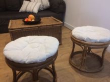 2 Tabourets en rotin