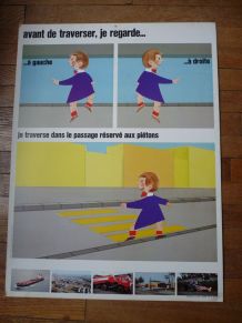 affiche pédagogique sécurité routiére des années 60