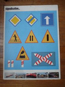 affiche pédagogique sécurité routiére des années 60