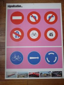 affiche pédagogique sécurité routiére des années 60