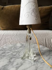 Lampe chevet vintage en cristal