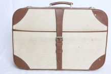 Valise en tissu et cuir