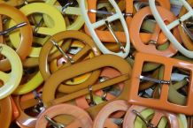 25 boucles de ceinture orange vintage