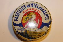 ancienne boite métal pastilles au miel des Alpes