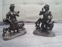 Paire de statuettes en régule du XIXème siècle