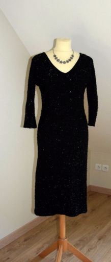 KAMOSHO / Robe de soirée noire et argentée taille 2 