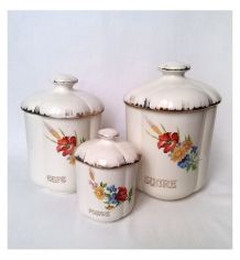 Pots à condiments, sucre,café,poivre demi porcelaine Moisson