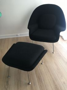 Fauteuil coque design et son Ottoman