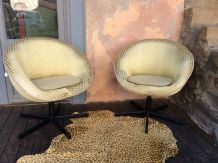 Lot de 2 fauteuils style vintage 