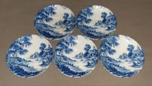 5 soucoupes Ridgway Staffordshire