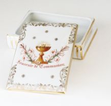 Bonbonnière en porcelaine souvenir de communion