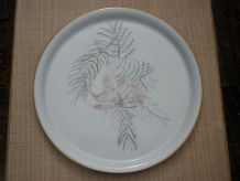 Plat a tarte porcelaine Limoges fougeres