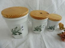 Lot 3 pot confiture ou conservation en porcelaine