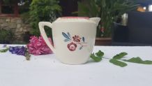 Pot à lait Faïence Digoin Sarreguemines motif Rose Fleur Por